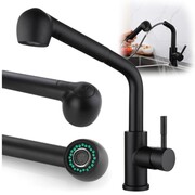 Bateria kuchenna zlewozmywakowa wyciągana wylewka perlator 360 czarna 35 cm