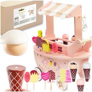 Zestaw drewniana mini lodziarnia na magnesy