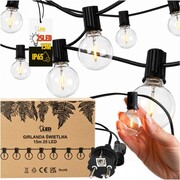 Girlanda ogrodowa 15m 25 żarówek LED IP65, zasilanie sieciowe| LedSolution