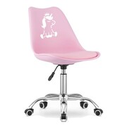 Fotel krzesło obrotowe biurowe dla dzieci różowe - jednorożec