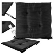 Poduszka na krzesło dekoracyjna wodoodporna do ogrodu - czarna