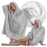 Kocobluza tv koc bluza z kapturem długa damska męska miękki szlafrok unisex