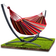 Grafitowy metalowy stelaż na hamak + hamak dwuosobowy