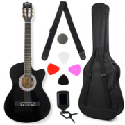 Gitara klasyczna czarna 7/8 CLEO + akcesoria