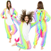 Tęczowy Pegaz Kigurumi Onesie – kostium/piżama jednoczęściowa unisex