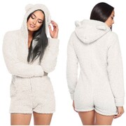 Kostium piżama jednoczęściowa kombinezon cieplutki z kapturem