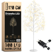 Drzewko 120cm 300 LED świąteczne eko dekoracja Boże Narodzenie ciepły biały
