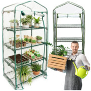 Mini szklarnia balkonowa 4 półki 160 cm ogrodowa tunel folia pionowa ogród | GoGarden