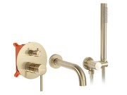 Bateria wannowa podtynkowa- Szczotkowane złoto