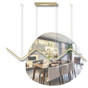 Lampa wisząca zygzak złota