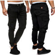 Spodnie męski joggery bojówki czarne -L