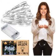 Oświetlenie led druciki na baterie lampki diody choinkowe 20 led 2m zimny