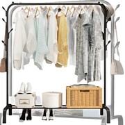 Wieszak stojący podłogowy na ubrania TRILO czarny