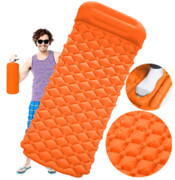 Materac jednoosobowy z pompką pomarańczowy