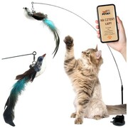 Zabawka interaktywna wędka dla kota z przyssawką