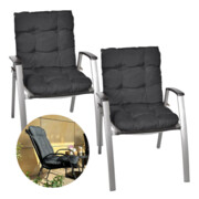 Zestaw poduszek wodoodpornych na krzesła ogrodowe czarne - 2 sztuki