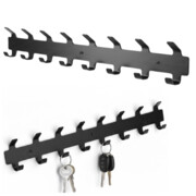 Wieszak na ubrania do przedpokoju ścienny czarny loft listwa 16 haczyków