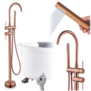 Bateria wannowa wolnostojąca- miedziana/rose gold