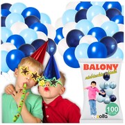 Balony niebieskie białe urodziny impreza 30cm duże mocne wytrzymałe 100 szt