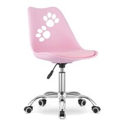 Fotel krzesło obrotowe biurowe dla dzieci różowe - łapki