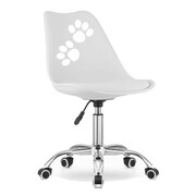 Fotel krzesło obrotowe biurowe dla dzieci białe - łapki