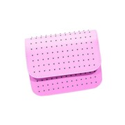 Mała, skórzana torebka / ćwieki, łańcuszek różowa