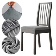 Pokrowiec na siedzisko taboret szary welur z gumką