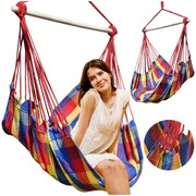 Krzesło brazylijskie fotel wiszący hamak ogrodowy z drążkiem huśtawka boho