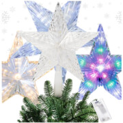 Świecąca gwiazda na choinkę czubek led ozdoba dwustronna boże narodzenie