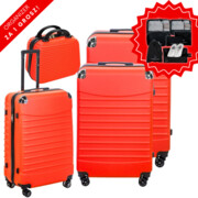 Walizka x4 z ABS-u 4w1 CONSEÉ z żebrowaniem czerwony pod choinkę