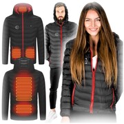 Kurtka podgrzewana czarno-czerwona S-XXL