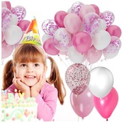 Balony konfetti białe kremowe urodziny impreza 26 cm mocne wytrzymałe 25 szt