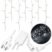 Lampki świąteczne zewnętrzne sople 300LED 12m grube przewody