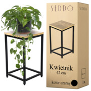 Kwietnik stojący metalowy drewniany loft industrial rustykalny 1 półka 42cm