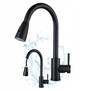 Bateria kuchenna czarna matowa kran do kuchni wyciągana wylewka zlewozmywak