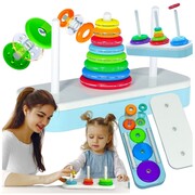 Gra układanka logic edukacyjna wieża sorter zestaw 8 kółka prezent