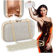 Torebka kopertówka srebrna wieczorowa