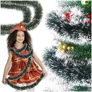 Łańcuch na choinkę zielony-biały 10cm długość 3m