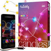 Twinkly Candies 100 RGB LED gwiazdy - przezroczyste, 6 mb