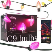 Twinkly C9 Lights 80 RGB LED, zielony przewód, 24 m, IP44
