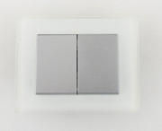 Włącznik podwójny IP44 srebrny VILMA