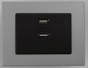 Gniazdo USB podwójne z zasilaniem grafitowe VILMA