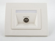 Gniazdo antenowe pojedyncze typu F białe VILMA