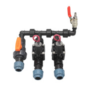 Kolektor do nawadniania 2 sekcje PGV + zawór kulowy + odpowietrznik Hunter