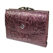 Portfel Damski Skórzany NICOLE Klamra Skóra Naturalna Lakierowana Z Klapką 47003 FIOLETOWY 12 x 9 x 2,5 [cm]