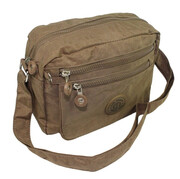 Stylowa Lekka Materiałowa Torba Kresz Wodoodporna Pozioma Średnia Na Ramię Bag Street NR 2245 BRĄZOWY 28 x 19 x 12 [cm]