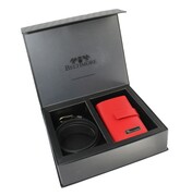 Elegancki I Stylowy Zestaw Upominkowy Dla Niej BELTIMORE Portfel Poziomy Z Suwakiem + Klasyczny Czarny Pasek 30 mm Z16