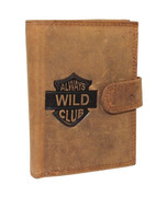 Portfel Męski Skórzany ALWAYS WILD Skóra Licowa Duży Pionowy Z Zapięciem RFID AW-N4L-GHD/5404 BRĄZOWY 13 x 10 x 2 [cm]