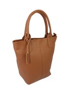 Torebka Skórzana MAGRE (PL) KLEOPATRA Shopper Bag Skóra Naturalna CIEMNY BRĄZOWY