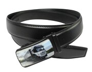 Pasek Skórzany MASSILIANO SERGIO 35 mm AUTOMAT MECHANIZM ZĄBKOWY KLAMRA CIEŻARÓWKA MERCEDES Skóra Naturalna EXTRA CZARNY